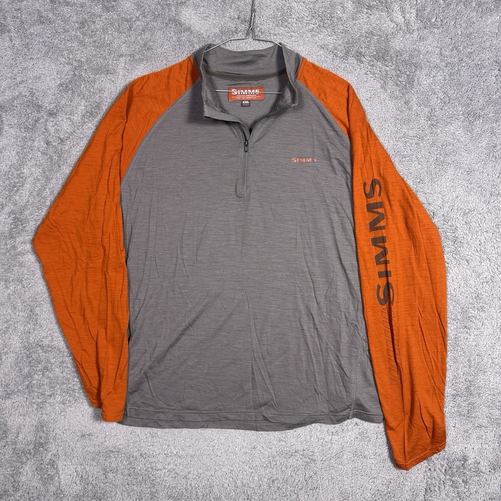 Simms Ultra Wool Pullover Shirt Mens 2XL XXL Merino Fishing 1/4 Zip Base Layer